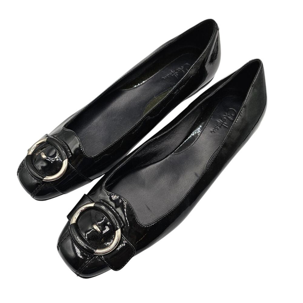 Cole Haan Air Flats Az 9.5M Womens Black Patent Leather Slip On Shoes